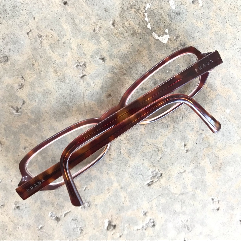 Prada Vintage 1980’s Amber Plastic Eyeglasses - Picture 2 of 6
